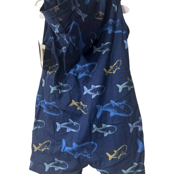 Carter's Navy Shark Pattern Romper - Picture 3 of 13